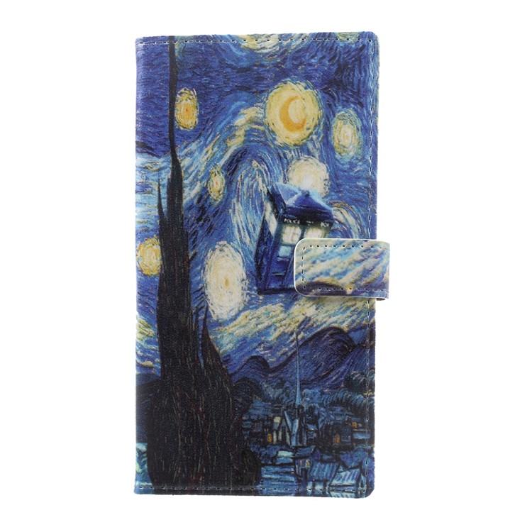 Pattern Printing Leather Wallet Case for Samsung Galaxy S8 SM-G950 - Oil Painting-2