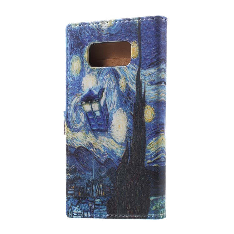 Pattern Printing Leather Wallet Case for Samsung Galaxy S8 SM-G950 - Oil Painting-3