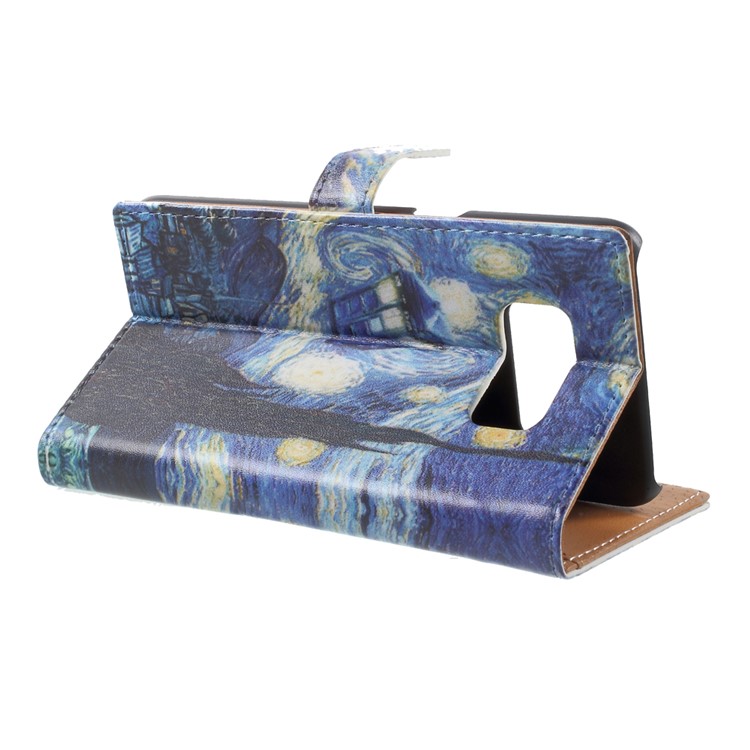 Pattern Printing Leather Wallet Case for Samsung Galaxy S8 SM-G950 - Oil Painting-4