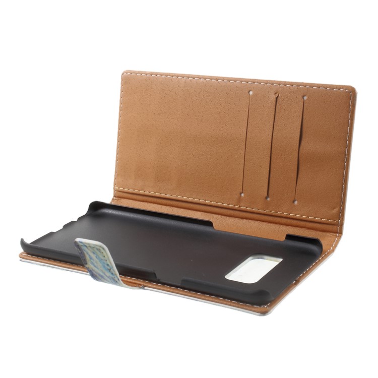 Pattern Printing Leather Wallet Case for Samsung Galaxy S8 SM-G950 - Oil Painting-5