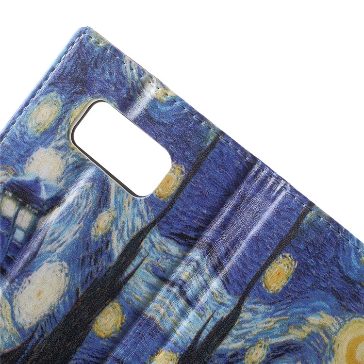 Pattern Printing Leather Wallet Case for Samsung Galaxy S8 SM-G950 - Oil Painting-8