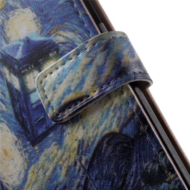 Pattern Printing Leather Wallet Case for Samsung Galaxy S8 SM-G950 - Oil Painting-9