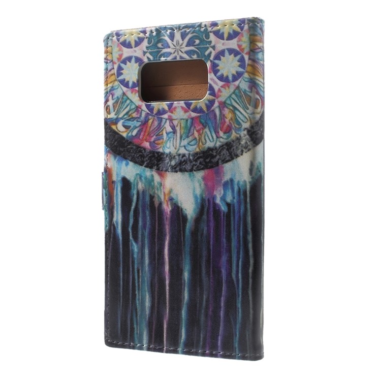 Pattern Printing Leather Wallet Case with Stand for Samsung Galaxy S8 SM-G950 - Dream Catcher-3