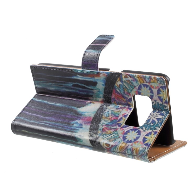 Pattern Printing Leather Wallet Case with Stand for Samsung Galaxy S8 SM-G950 - Dream Catcher-4