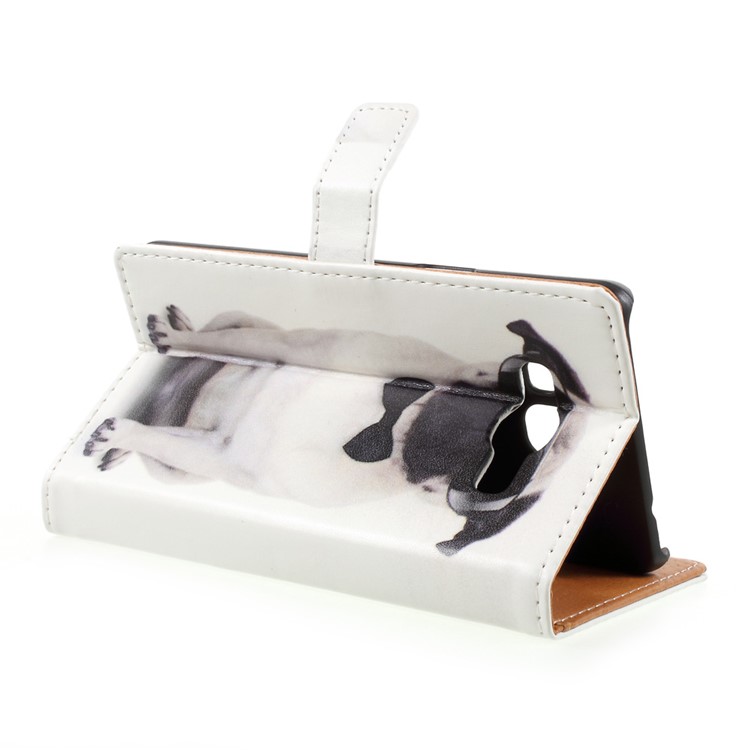 Pattern Printing Leather Wallet Stand Cellphone Case for Samsung Galaxy J3 Pro - Dog Wearing Sunglasses-4
