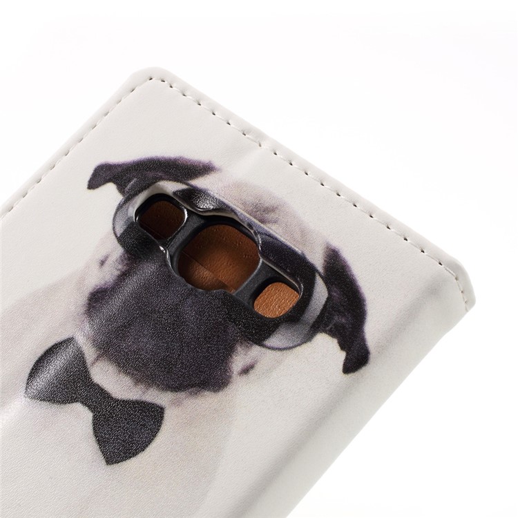 Pattern Printing Leather Wallet Stand Cellphone Case for Samsung Galaxy J3 Pro - Dog Wearing Sunglasses-7