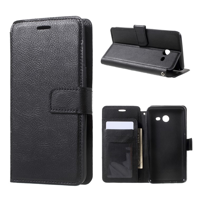 Wallet Stand Leather Cell Phone Case for Samsung Galaxy J5 (2017) - Black-1