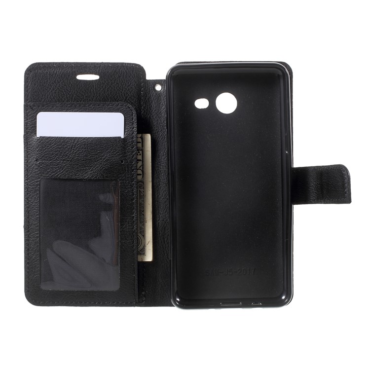 Wallet Stand Leather Cell Phone Case for Samsung Galaxy J5 (2017) - Black-5