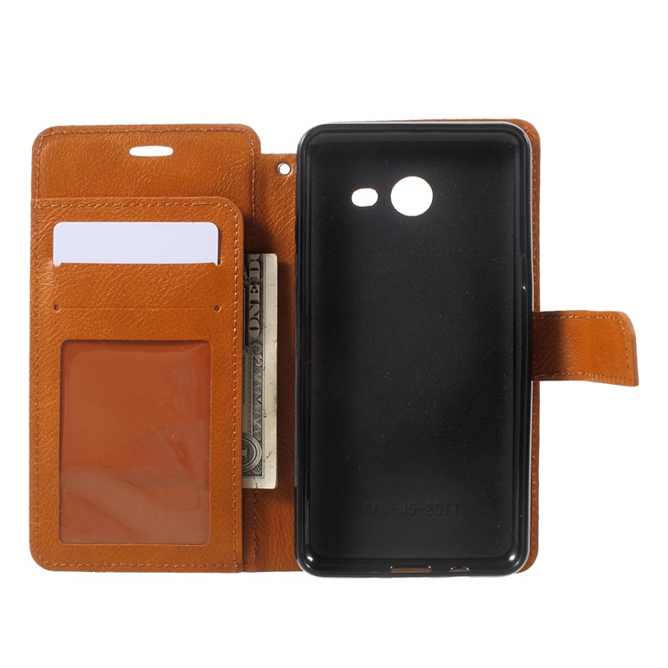 Wallet Stand Leather Protective Phone Case for Samsung Galaxy J5 (2017) - Brown-5