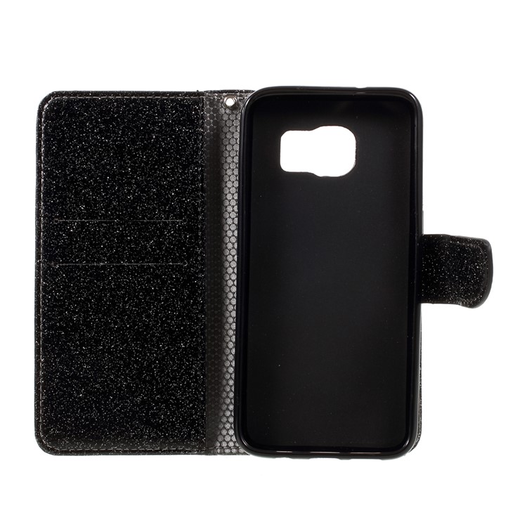 Flash Powder Leather Wallet Case for Samsung Galaxy S7 edge SM-G935 - Black-11