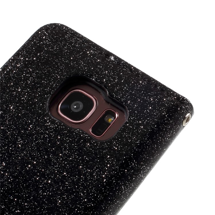 Flash Powder Leather Wallet Case for Samsung Galaxy S7 edge SM-G935 - Black-9