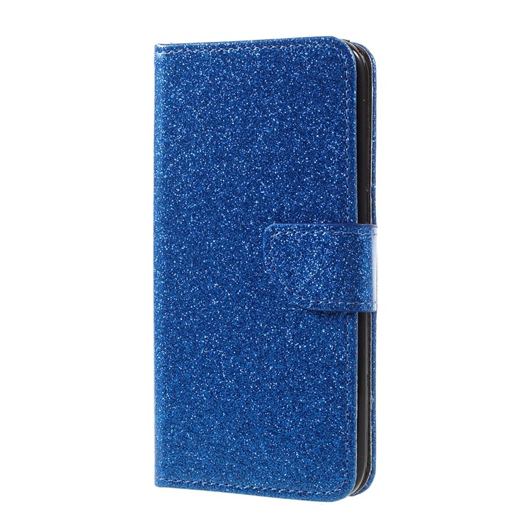 Flash Powder Leather Wallet Case Accessory for Samsung Galaxy S7 edge SM-G935 - Blue-2
