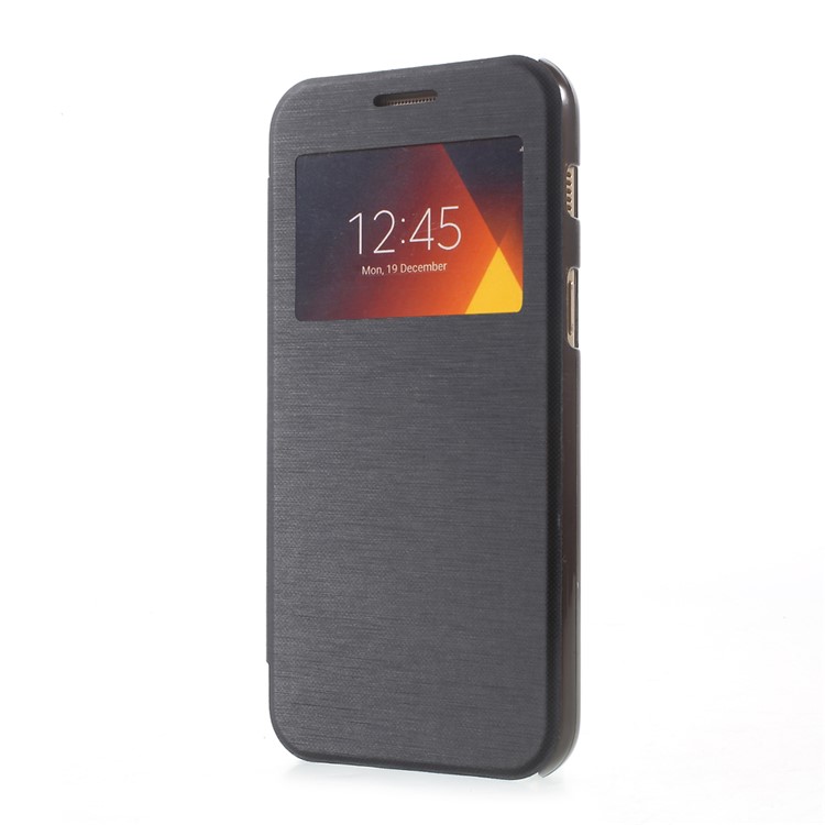 View Window Flip Leather Case Cover for Samsung Galaxy A3 (2017) - Black-2