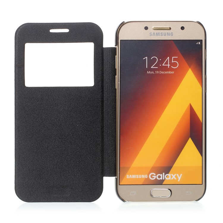View Window Flip Leather Case Cover for Samsung Galaxy A3 (2017) - Black-5