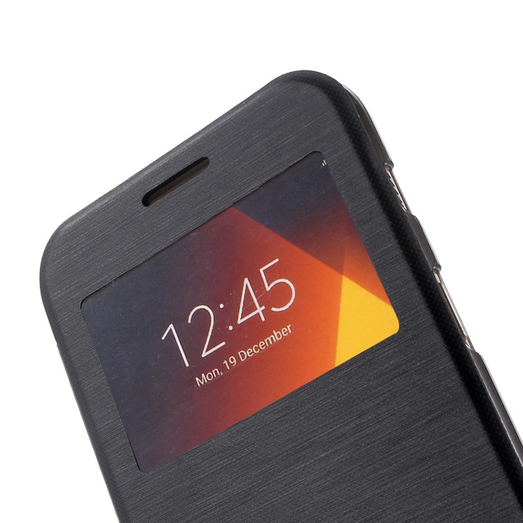 View Window Flip Leather Case Cover for Samsung Galaxy A3 (2017) - Black-6