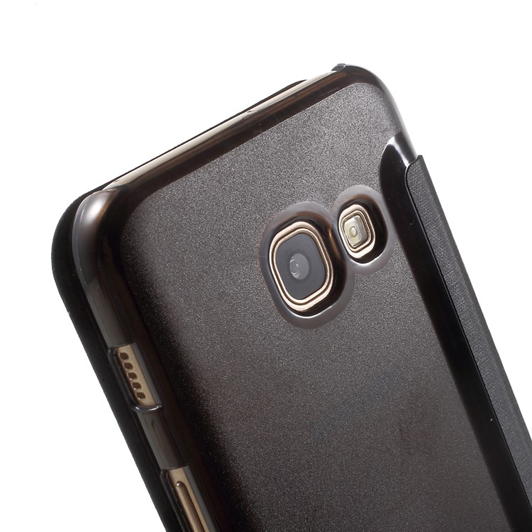 View Window Flip Leather Case Cover for Samsung Galaxy A3 (2017) - Black-7
