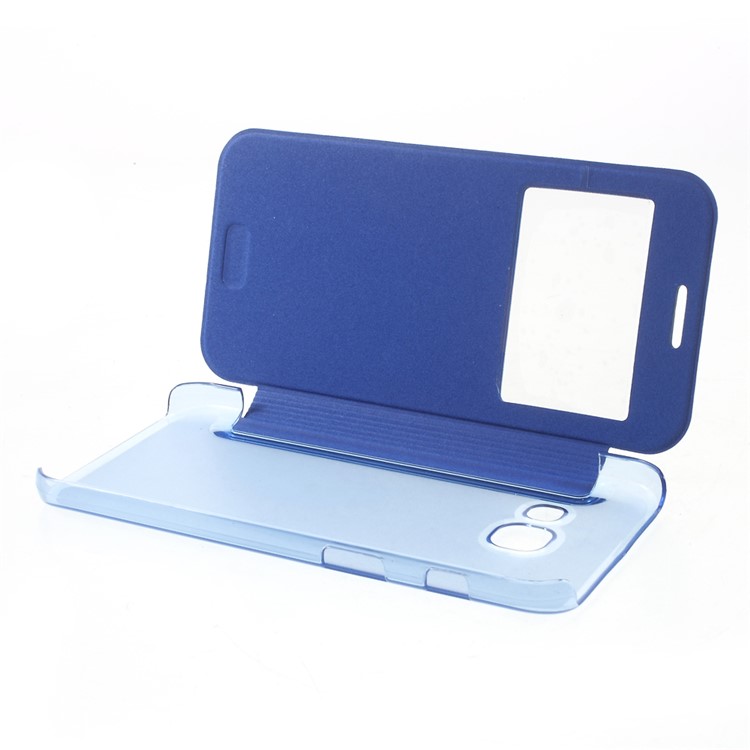 View Window Flip Leather Case Accessory for Samsung Galaxy A3 (2017) - Blue-5