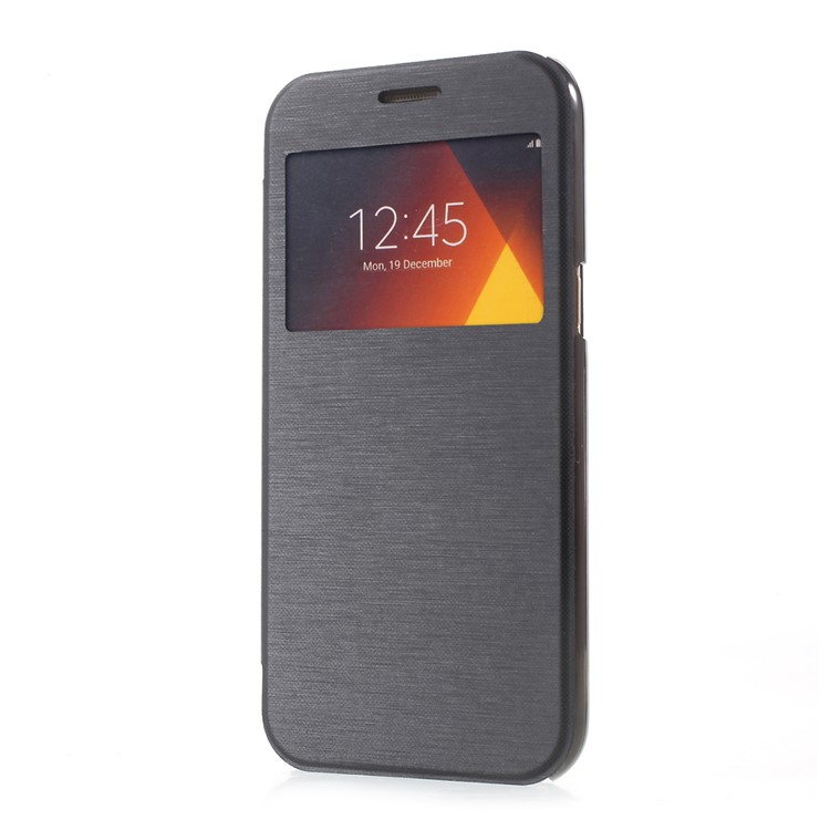 For Samsung Galaxy A5 (2017) A520 View Window Flip Leather Cell Phone Case - Black-2