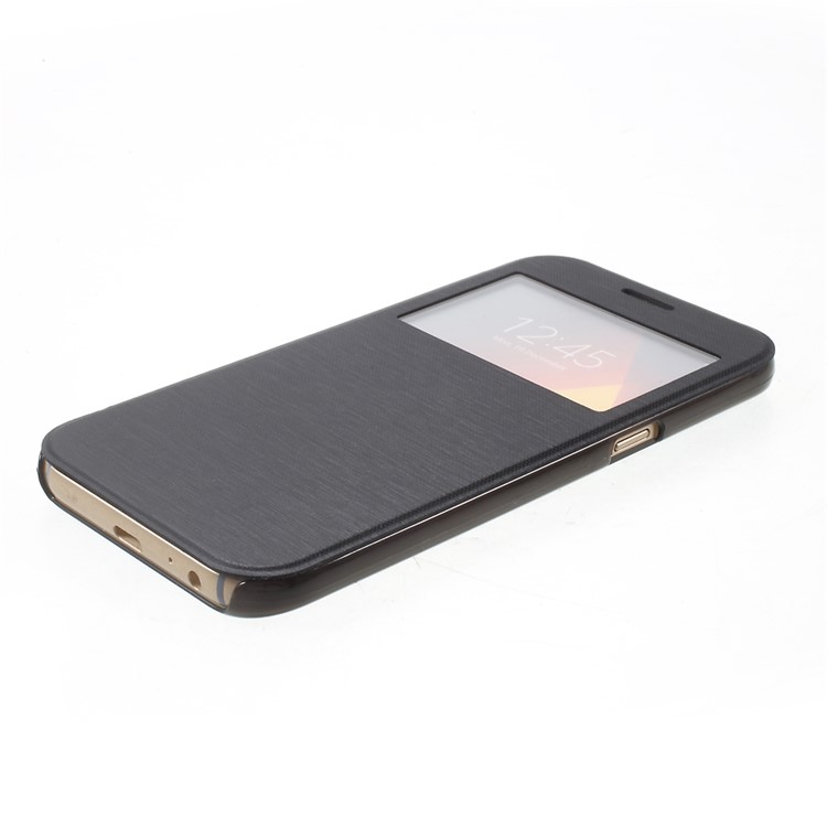For Samsung Galaxy A5 (2017) A520 View Window Flip Leather Cell Phone Case - Black-4