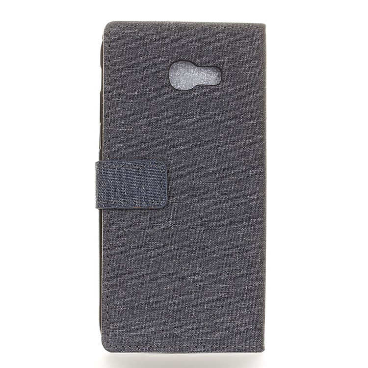 Linen Cloth Leather Wallet Mobile Case for Samsung Galaxy Xcover 4 - Black-2