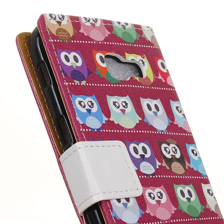 Printing Pattern Leather Flip Wallet Case for Samsung Galaxy Xcover 4 - Lovely Little Owls-3