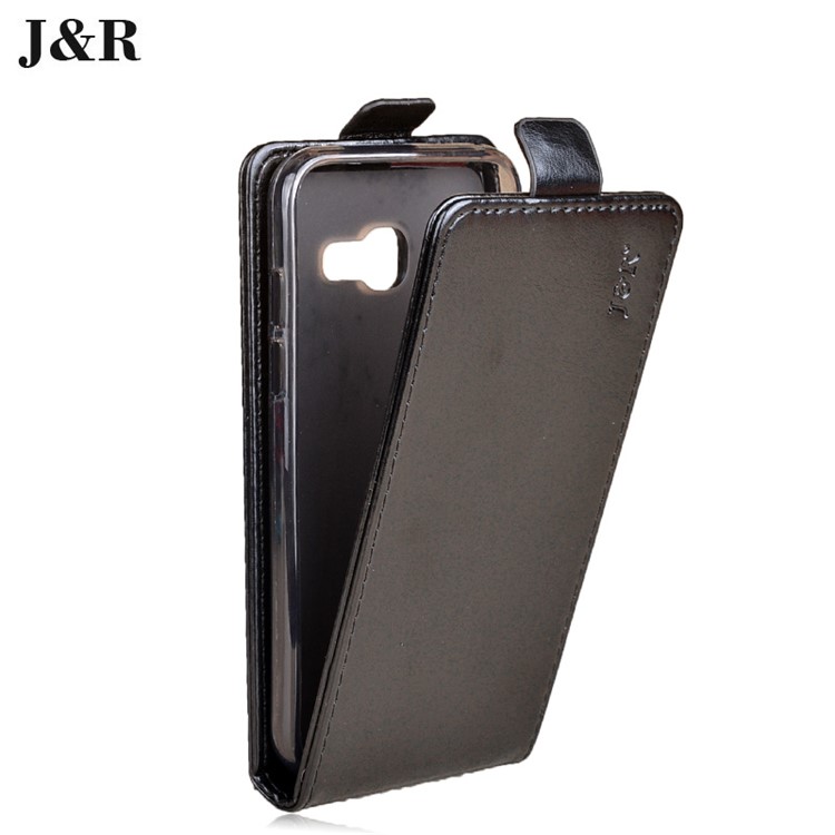 J&R Vertical Flip Crazy Horse Leather Phone Case for Samsung Galaxy A5 (2017) - Black-2