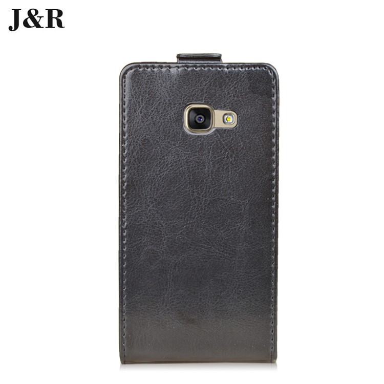 J&R Vertical Flip Crazy Horse Leather Phone Case for Samsung Galaxy A5 (2017) - Black-3