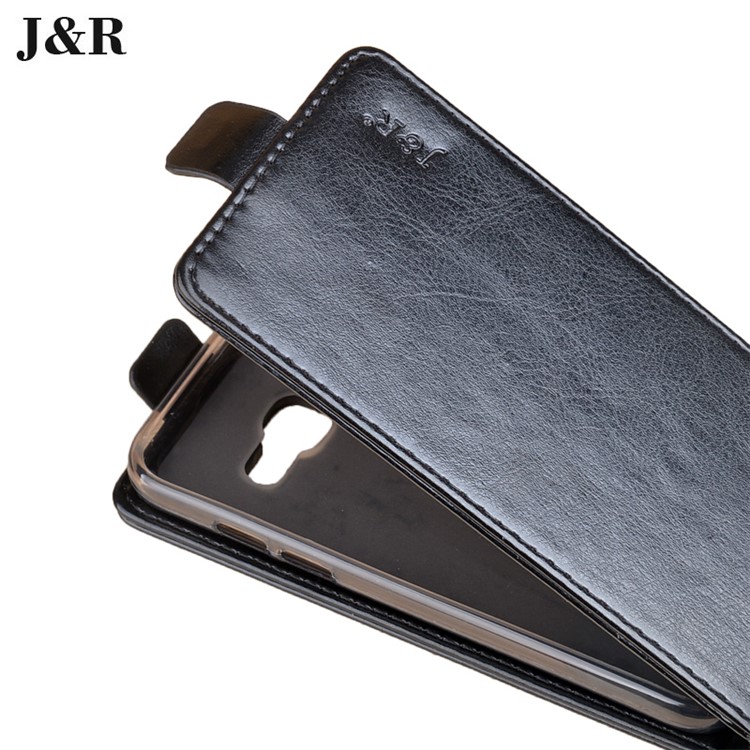J&R Vertical Flip Crazy Horse Leather Phone Case for Samsung Galaxy A5 (2017) - Black-5
