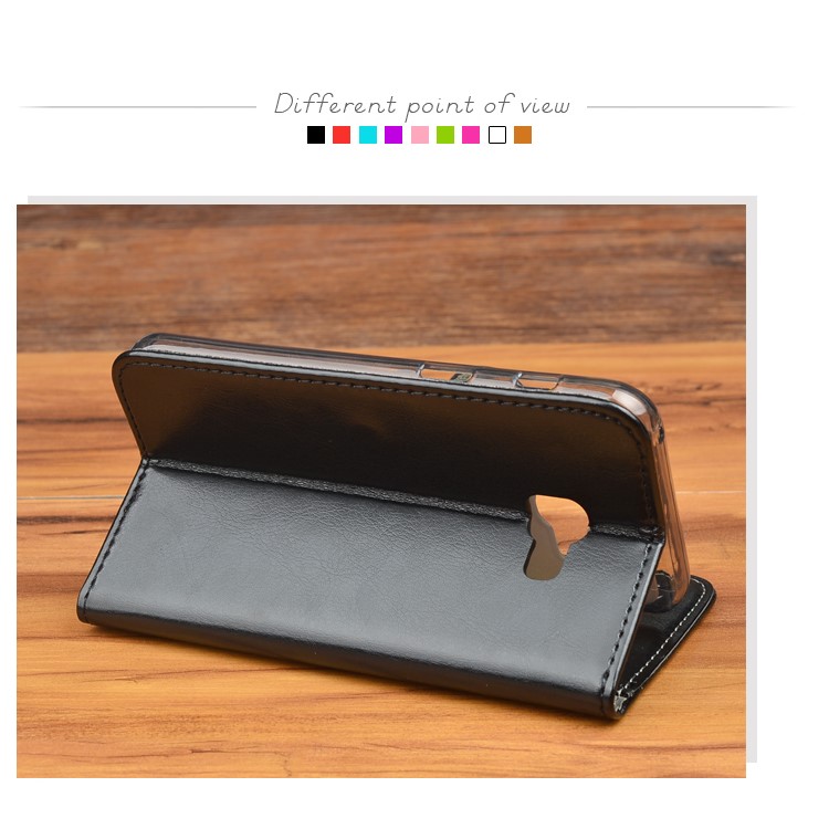 J&R Crazy Horse Leather Wallet Stand Case for Samsung Galaxy A5 (2017) - Black-7