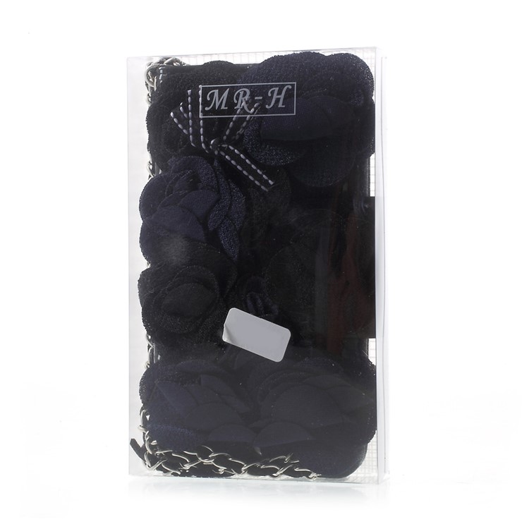 3D Roses Decor Leather Wallet Mobile Phone Case with Lanyard for Samsung Galaxy S7 G930 - Black-10