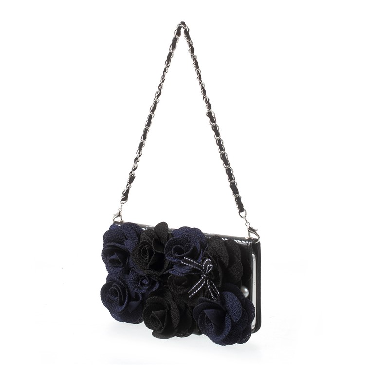 3D Roses Decor Leather Wallet Mobile Phone Case with Lanyard for Samsung Galaxy S7 G930 - Black-2