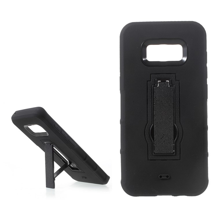 Dot Texture Hybrid Cell Phone Case with Kickstand (PC + TPU) for Samsung Galaxy S8 SM-G950 - Black-1