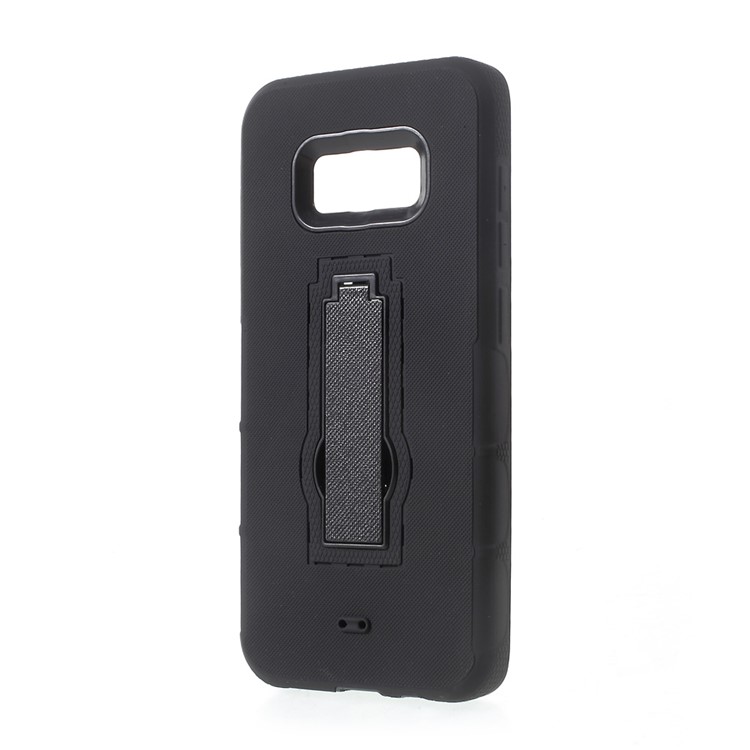 Dot Texture Hybrid Cell Phone Case with Kickstand (PC + TPU) for Samsung Galaxy S8 SM-G950 - Black-2