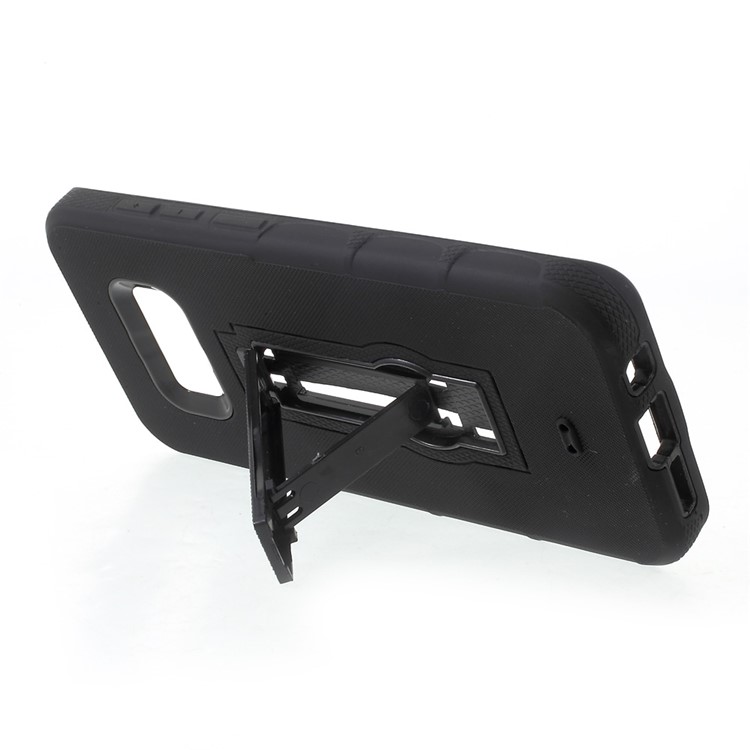 Dot Texture Hybrid Cell Phone Case with Kickstand (PC + TPU) for Samsung Galaxy S8 SM-G950 - Black-3