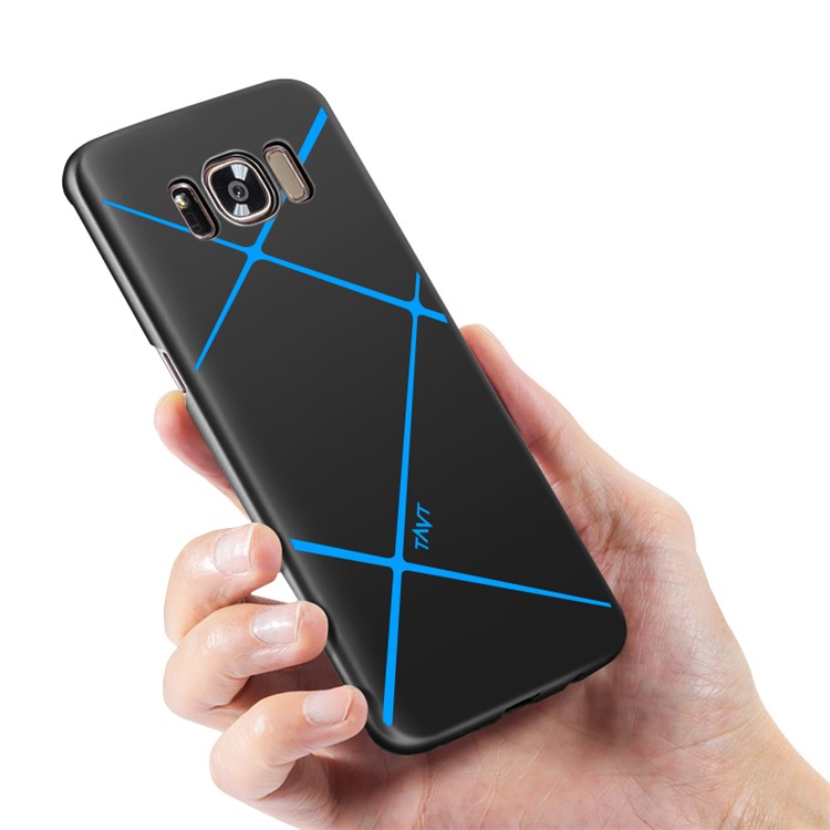 TAVT Lines Pattern Matte Wrapped PC Case for Samsung Galaxy S8 G950 - Black-2