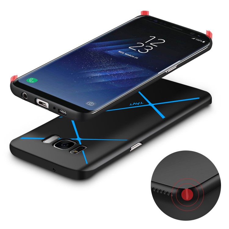 TAVT Lines Pattern Matte Wrapped PC Case for Samsung Galaxy S8 G950 - Black-7