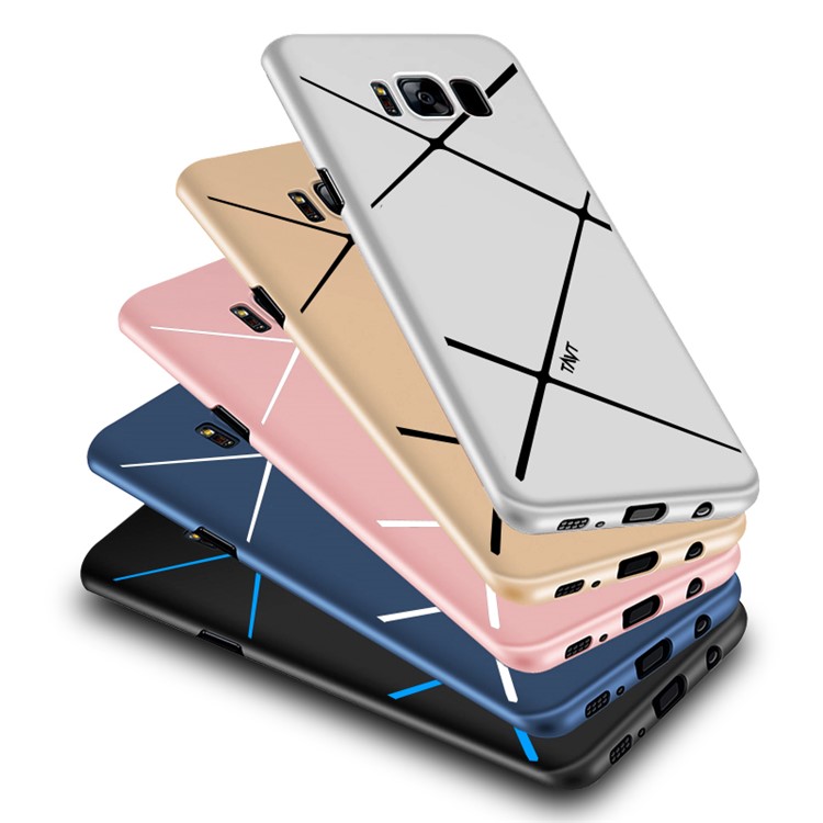 TAVT Lines Pattern Matte Wrapped PC Case for Samsung Galaxy S8 G950 - Black-9