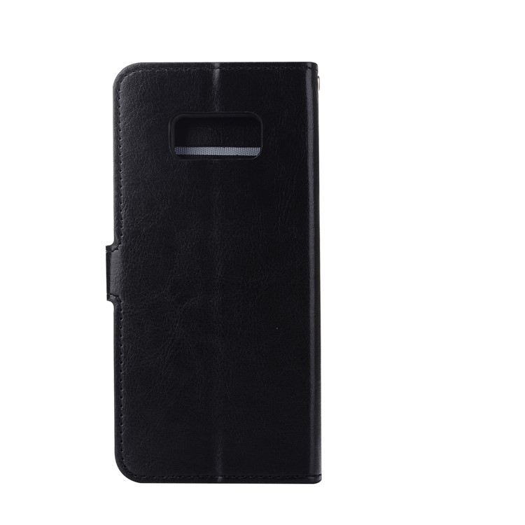 Crazy Horse ID/Credit Card Slots Leather Phone Case for Samsung Galaxy S8 G950 - Black-2