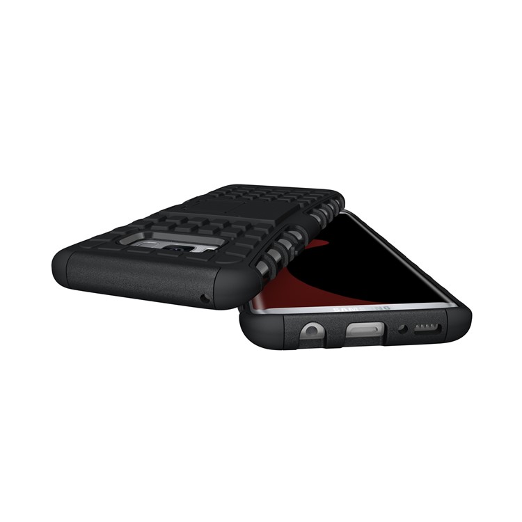 Hybrid PC TPU Phone Case with Kickstand for Samsung Galaxy S8 G950 - Black-10