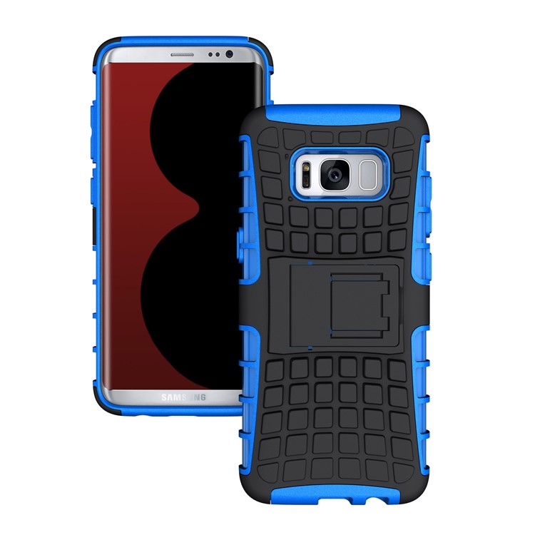 

Drop-proof PC TPU Cover Dual Guard with Kickstand for Samsung Galaxy S8 G950 - Blue