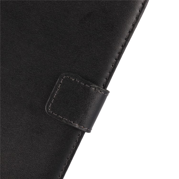Genuine Split Leather Wallet Stand Protective Case for Samsung Galaxy J3 Emerge/J3 Prime/J3 (2017) - Black-5