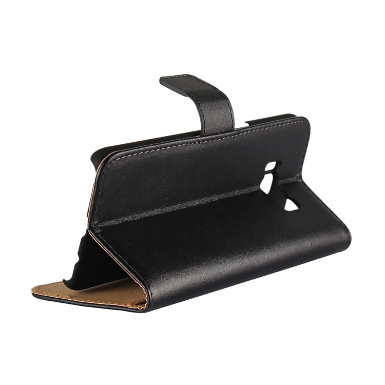 For Samsung Galaxy S8 G950 Genuine Split Leather Wallet Case with Stand - Black-3