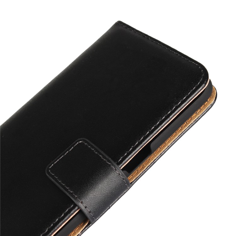 For Samsung Galaxy S8 G950 Genuine Split Leather Wallet Case with Stand - Black-6