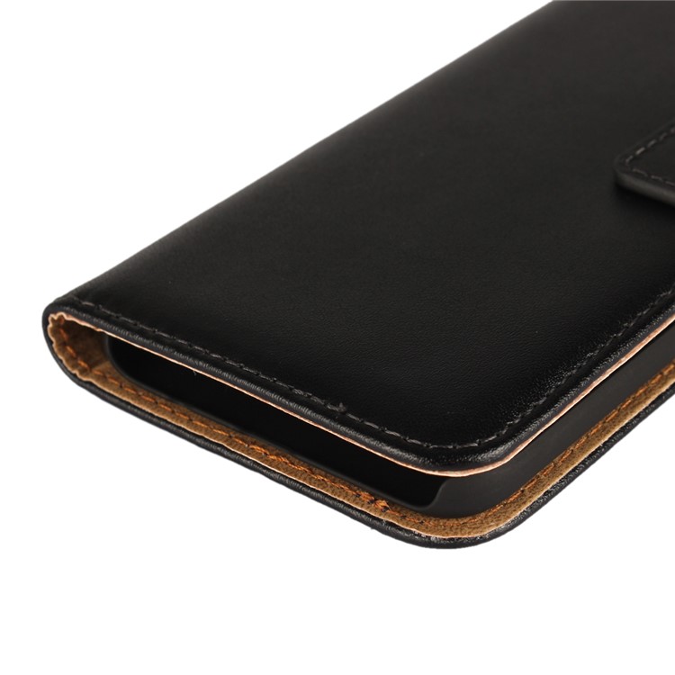 For Samsung Galaxy S8 G950 Genuine Split Leather Wallet Case with Stand - Black-9