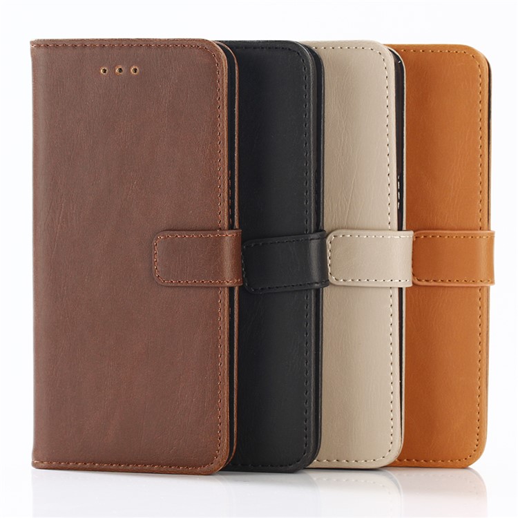 Retro Style Crazy Horse PU Leather Wallet Case Stand for Samsung Galaxy S8 G950 - Black-5