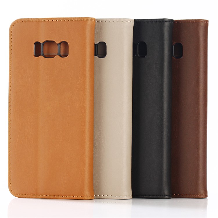 Retro Style Crazy Horse PU Leather Wallet Case Stand for Samsung Galaxy S8 G950 - Black-6