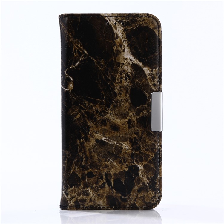 For Samsung Galaxy S8 Plus G955 Marble Leather Wallet Case with Stand - Black-1