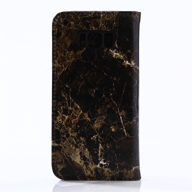 For Samsung Galaxy S8 Plus G955 Marble Leather Wallet Case with Stand - Black-2