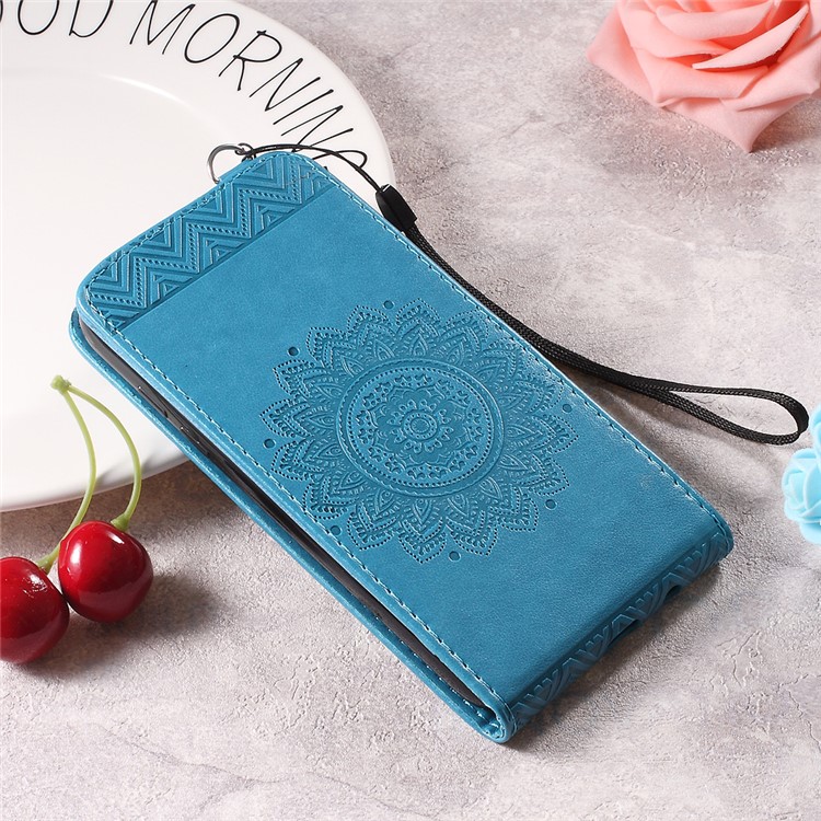 

Mandala Flower Vertical Leather Stand Wallet Cover for Samsung Galaxy A3 (2017) - Blue