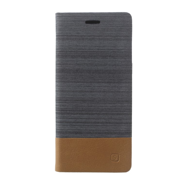Canvas Stand Leather Card Holder Mobile Case for Samsung Galaxy S8 SM-G950 - Dark Grey-2